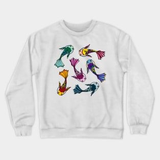 Koi Fish Pattern Colorful Palette Crewneck Sweatshirt